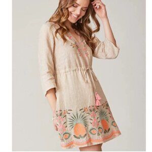 Spartina 449 Kayce Alljoy Landing Pineapple Embroidered Dress~ XL